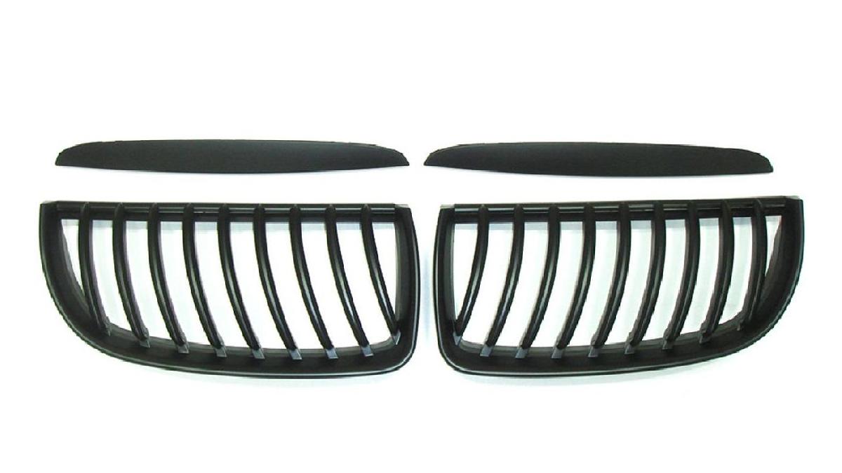 Grilles+Noir+Mattes+sur+mesure+pour+BMW+S%C3%A9rie+3+E90%2FE91+Sedan%2FTouring+2005-2008